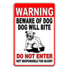 Beware Of Dog Warning Dog Will Bite Do Not Enter Caution