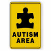 Autism Area Sign Metal Warning Driveway