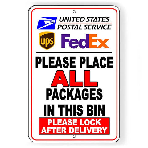 Image of Deliver Packages In Bin Lock After Delivery Sign