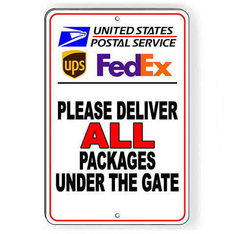 Image of Deliver Packages Under The Gate Sign