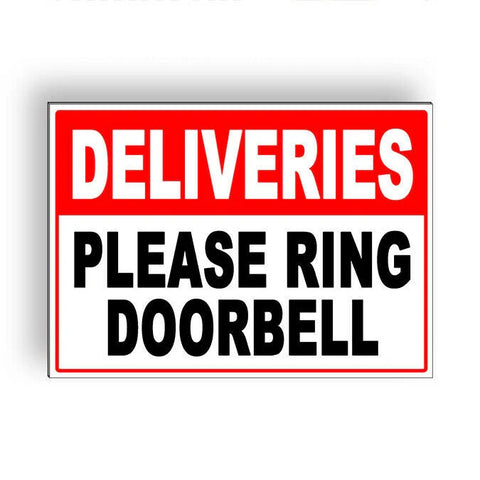 Image of Deliveries Please Ring Doorbell Sign