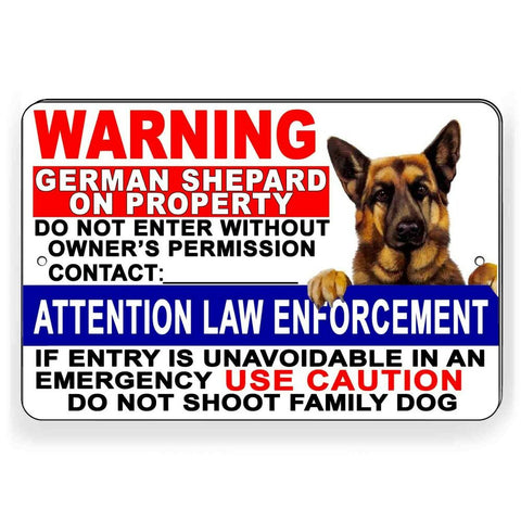 Image of Law Enforcement Do Not Shoot Family Dog Sign