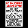 No Soliciting No Solicitar Do Not Ring Knock No Sales People Metal Sign MS036
