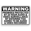 Protected By Recorded Audio & Video Surveillance Metal Sign S069