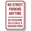Bilingual Sign - No Street Parking Anytime