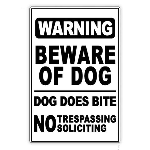 Image of Beware Of Dog Dog Does Bite Do Not Enter No Trespassing Sign