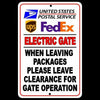 Deliveries Leave Clearance For Electric Gate