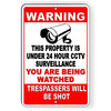 THIS PROPERTY IS UNDER 24 HOUR CCTV SURVEILLANCE YOU ARE BEING WATCHED TRESPASSERS WILL BE SHOT