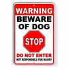 Warning Sign Beware Of Dog Stop Do Not Enter Metal Sign