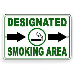 DESIGNATED SMOKING AREA ARROW RIGHT