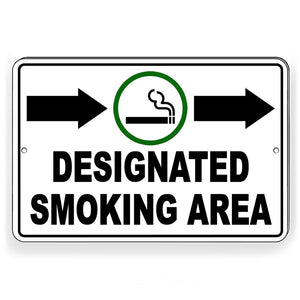 DESIGNATED SMOKING AREA ARROW RIGHT