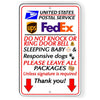 Deliveries Do Not Knock Or Ring Bell Sleeping Baby