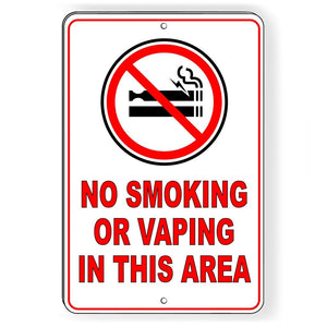 NO SMOKING OR VAPING IN THIS AREA