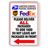 Deliver All Packages To Side Yard Do Not Leave In Front