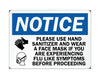 Caution Notice Sign wear mask wash hands