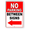 No Parking Between Signs Arrow Left