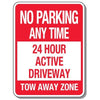 No Parking Signs - 24 Hour Active Driveway