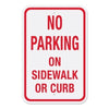 No Parking Signs - No Parking On Sidewalk Or Curb