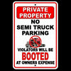 No Semi Truck Parking Violators Will Be Booted At Owners Expense