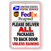 Deliver All Packages To Back Door Unless Raining