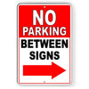 No Parking Between Signs Arrow Right