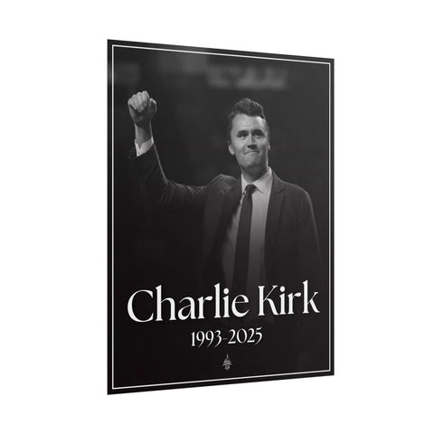 Image of Charlie Kirk Poster, RIP Charlie Kirk 1993 - 2025 Poster, Memorial Charlie Kirk