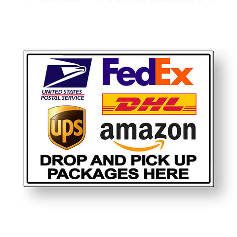 Image of Delivery Drop And Pick Up Packages Here Sign
