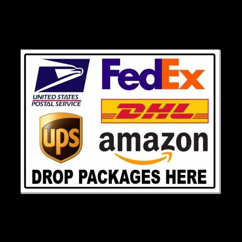 Image of Delivery Instructions Drop Package Here Sign
