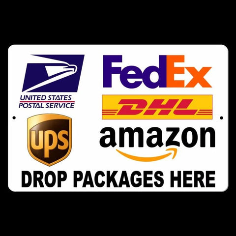 Image of Delivery Instructions Drop Package Here Sign