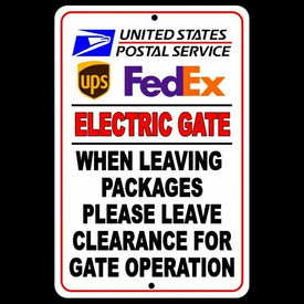 Delivery Leaving Packages Leave Clearance For Gate Sign