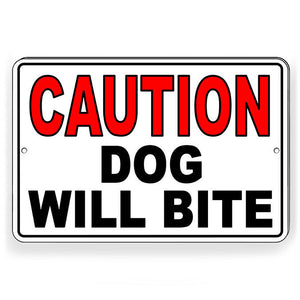 Dog Will Bite Beware Of Dog Caution Metal Sign doberman Security WARNING BD03