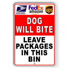 Dog Will Bite Keep Away From Fence Sign