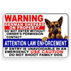 Law Enforcement Do Not Shoot Family Dog Sign beware german shep