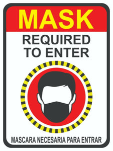 MUST WEAR MASK PREVENT SIGN