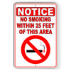 No Smoking Within 25' Of This Area Metal Sign Vaping SNS011