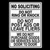 No Soliciting Do Not Ring Knock We Do Not Buy Door To Door Metal Sign MS I009