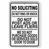 No Soliciting We Do Not Purchase Goods Sold Door To Door Sign Metal SI09