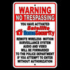 No Trespassing Property Monitored By Wireless Satellite Surveillance Sign S028