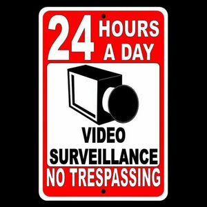 No Trespassing This Property Protected By 24 Hour Video Surveillance Sign S0012