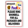 OnTrac Ring Doorbell For Packages And Deliveries Metal Sign SI175