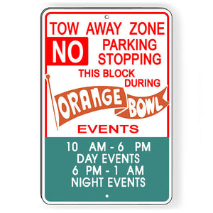 Orange Bowl Parking Souvenir Metal Sign man cave garage SF025