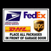 PackageDelivery Leave By Garage Door Sign Metal USPS FEDEX UPS WARNING MS021