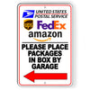 Place Packages In Box By Garage Arrow Left Sign deliver I319