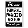 Please Deliver All Packages To BackDoor Metal SignDelivery SI191