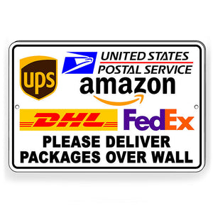 Please Deliver Packages Over Wall Metal Sign USPSDelivery SI212