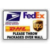 Please Throw Packages Over Wall Metal Sign USPSDelivery SI210