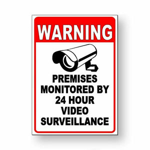 Premises Monitored By 24 Hour Video Surveillance Metal Sign Security cctv S031