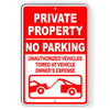 Private Property No Parking Vehicles Towed Metal Sign SP006