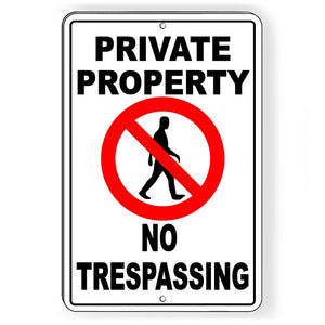 Private Property No Trespassing Metal Sign WARNING SPP001