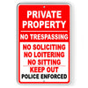 Private Property No Trespassing Soliciting Metal Sign SP010